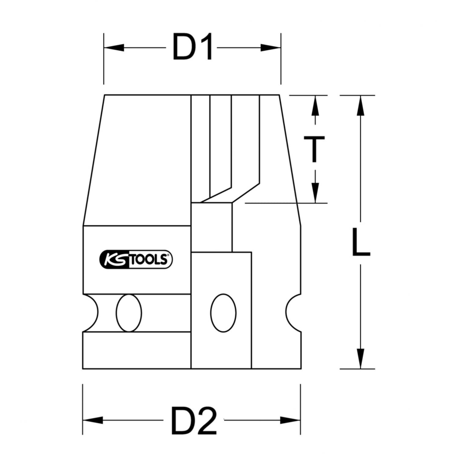 картинка Шестигранная силовая торцовая головка 3/4'', короткая, 19 мм подвеска от магазина "Элит-инструмент"