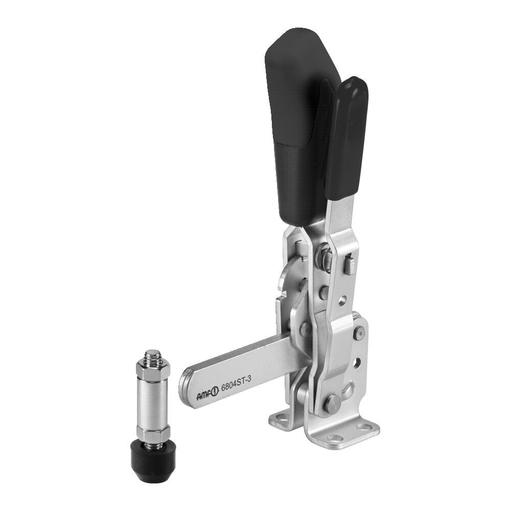 Вертикальный шарнирный зажим с черной ручкой и предохранительной защелкой АМF 558155