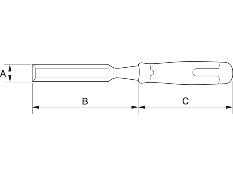 картинка Профессиональная стамеска с двухкомпонентной рукояткой BAHCO 424P-16 от магазина "Элит-инструмент"