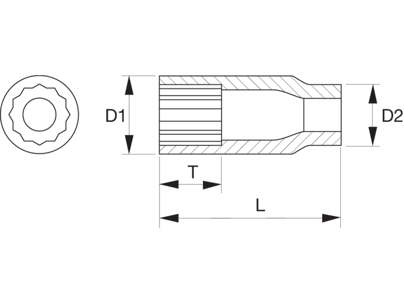 картинка Торцевая головка двенадцатигранная, дюймовые размеры, удлиненная серия BAHCO SBA7402DZ-7/16 от магазина "Элит-инструмент"