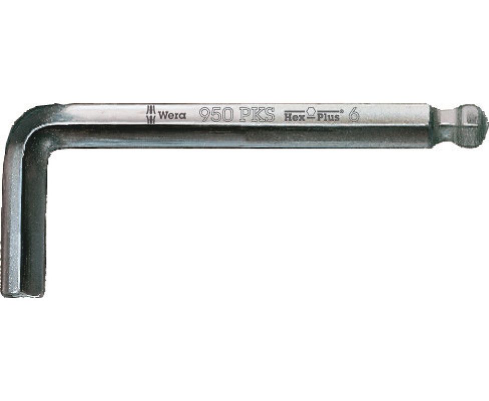 Г-образный ключ 4 мм, метрический, хромированный, короткая форма Wera 950 PKS WE-133154