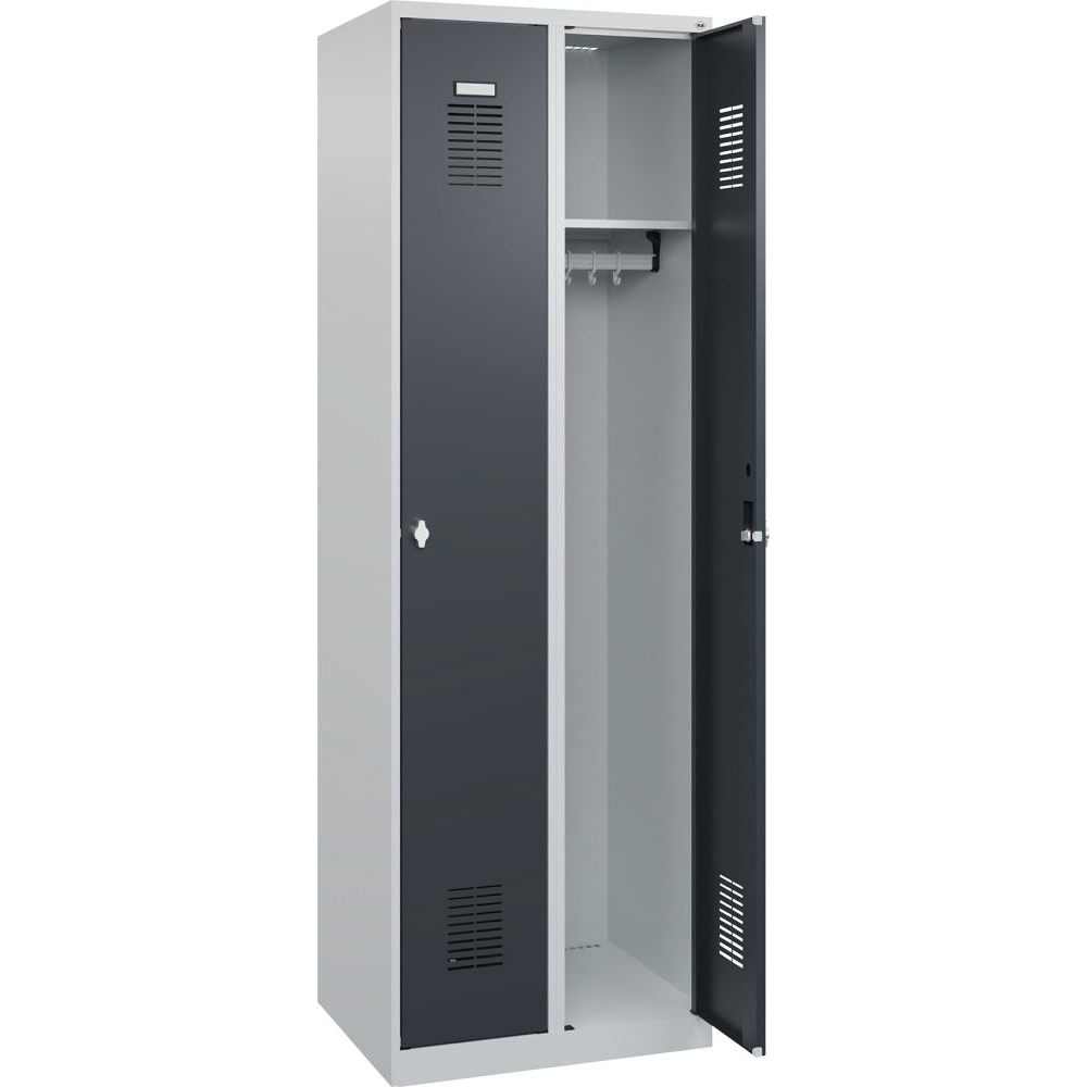 картинка Гардероб BASIC Ш600хГ500хВ1850 мм RAL 7035/7016, 2 отделения 3037 2531 Fplus от магазина "Элит-инструмент"