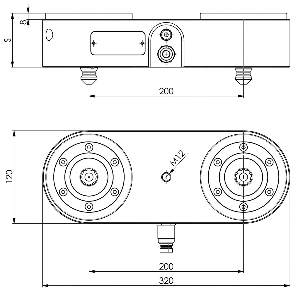 картинка 2-точечный зажимной кронштейн АМF 427708 от магазина "Элит-инструмент"
