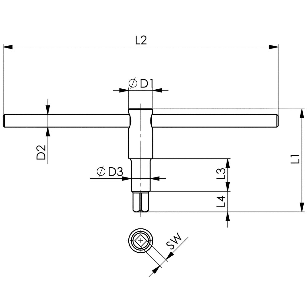 картинка Отвертка для квадратных приводных болтов АМF 42010 от магазина "Элит-инструмент"
