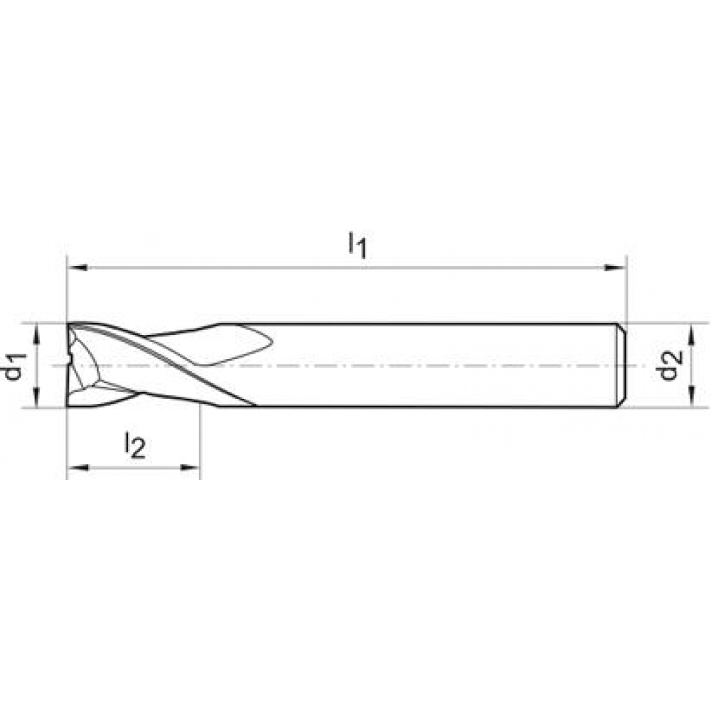 картинка Концевая фреза короткая DIN6527VHM хвостовик Z2 HA 2 мм FORMAT 2315 0200 Fplus от магазина "Элит-инструмент"