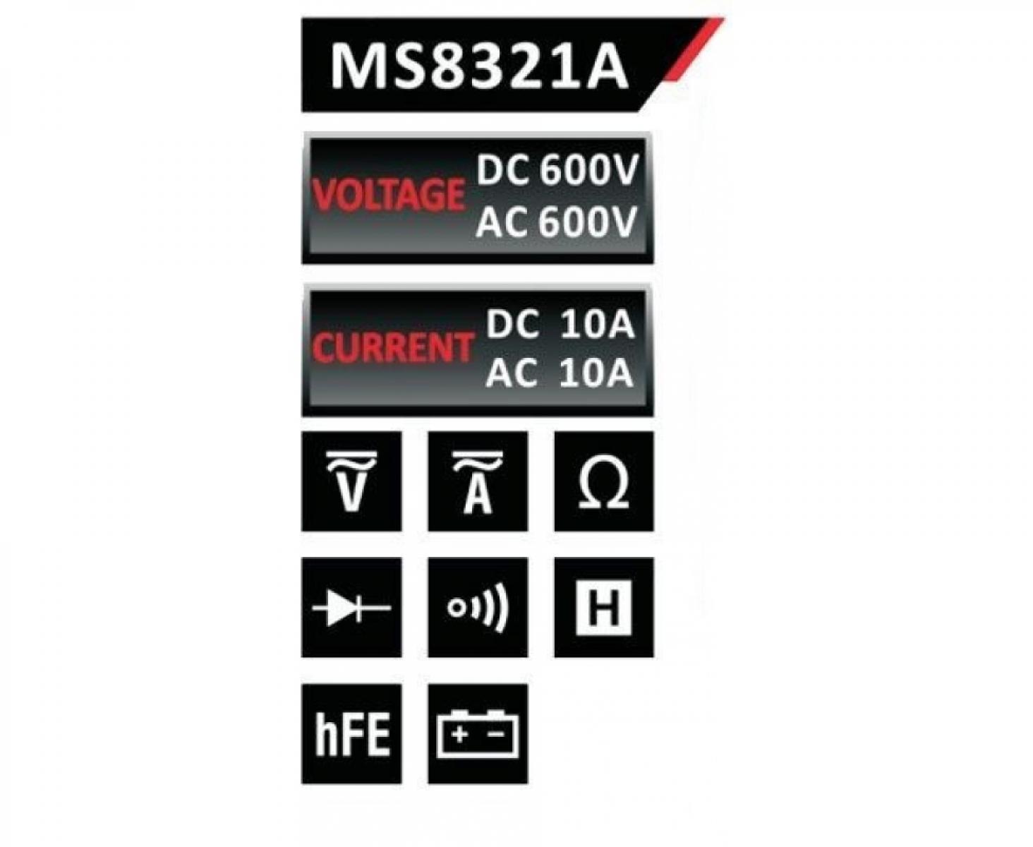 картинка Мультиметр цифровой Mastech MS8321A от магазина "Элит-инструмент"