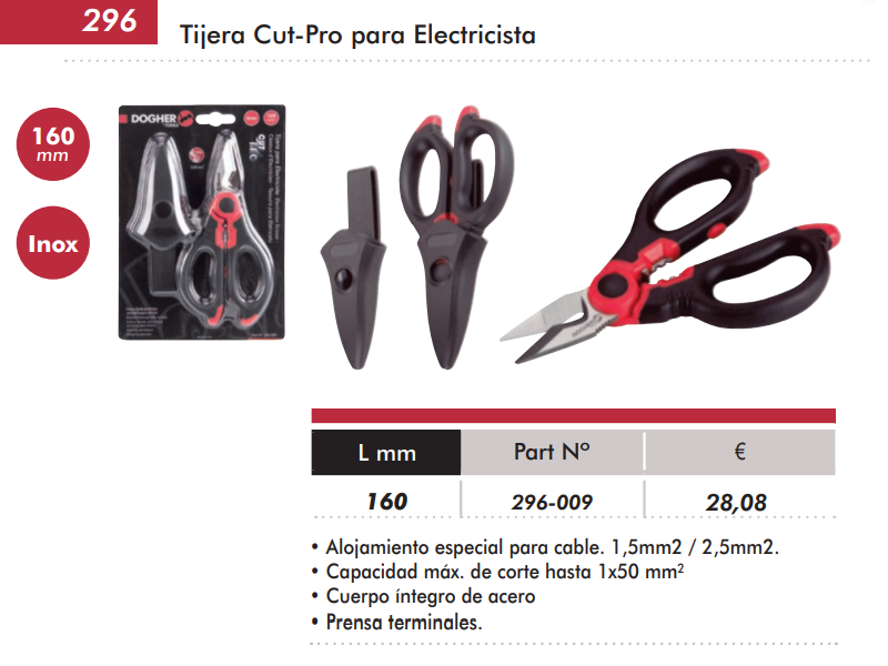 картинка Ножницы для электриков Cut-Pro, DOGHER ref 296-009 от магазина "Элит-инструмент"