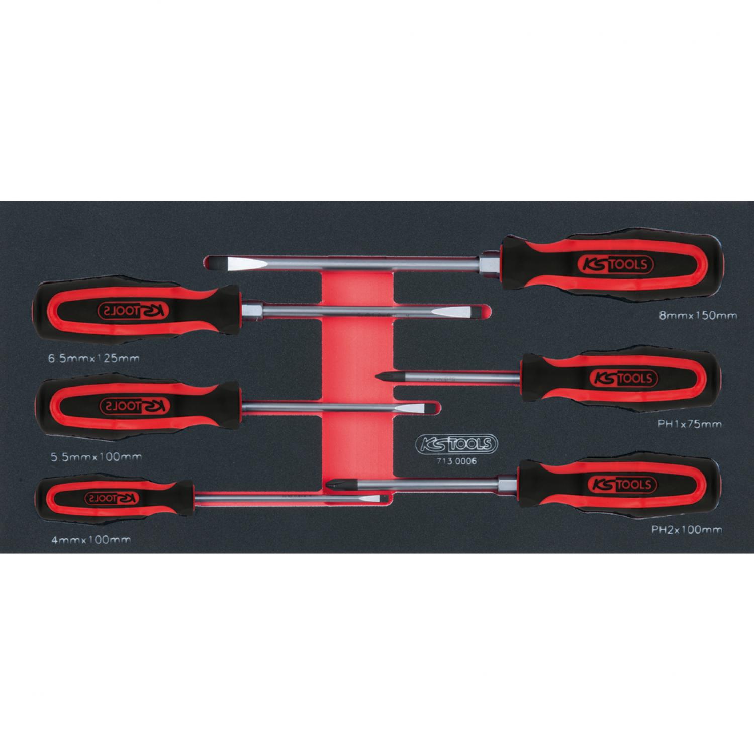 Комплект отверток ERGOTORQUEplus SCS, 6 шт, во вкладке на 1/3 инструментального ящика