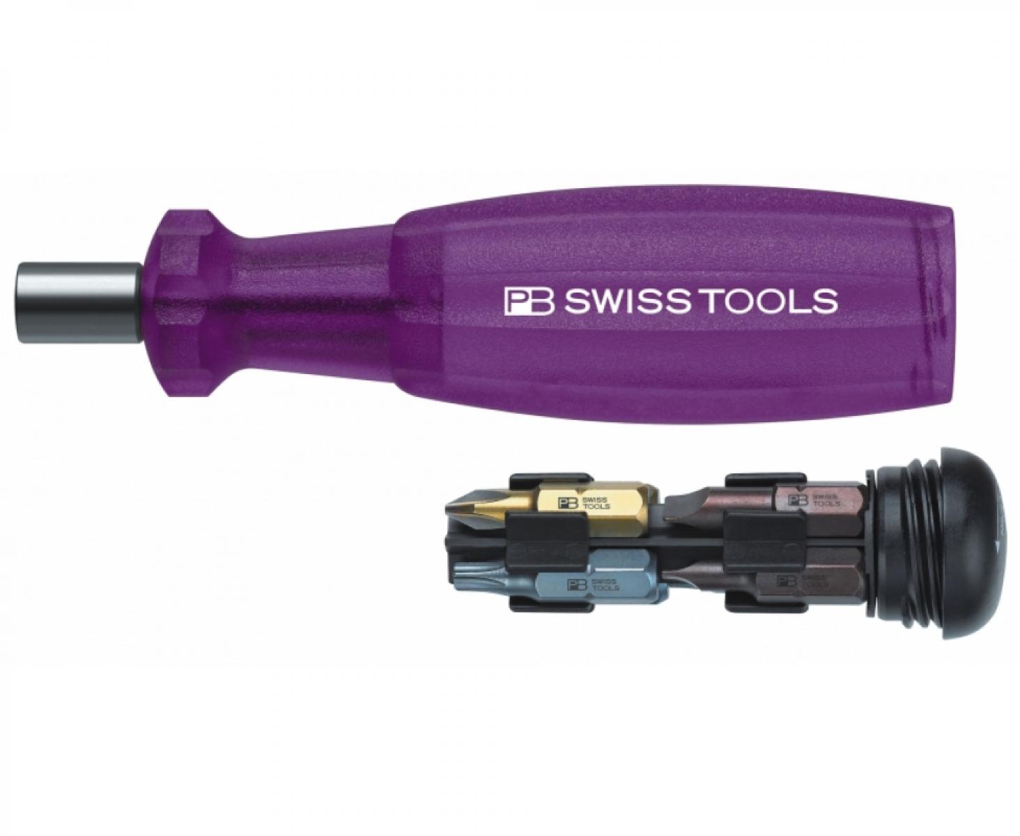 Универсальный магазинный держатель бит C6,3 1/4" Insider 1 SL PH TX Multicraft PB Swiss Tools PB 6460.Purple