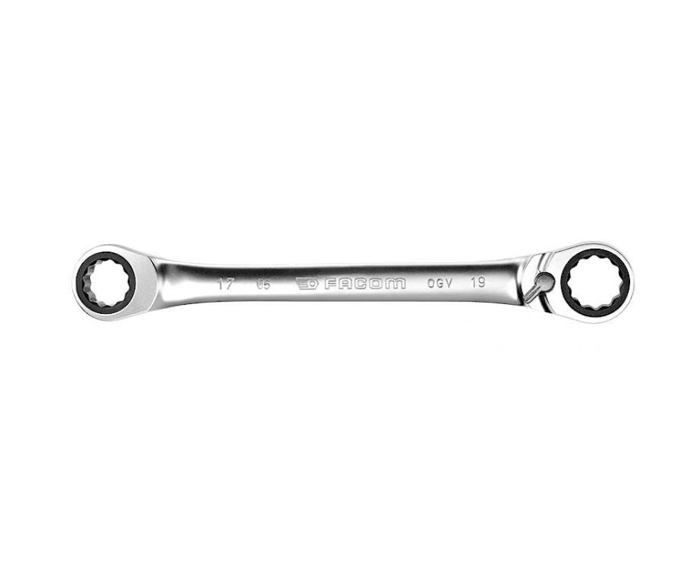 картинка Ключ гаечный двусторонний накидной с трещоткой 12х13 мм Facom 65.12X13 от магазина "Элит-инструмент"