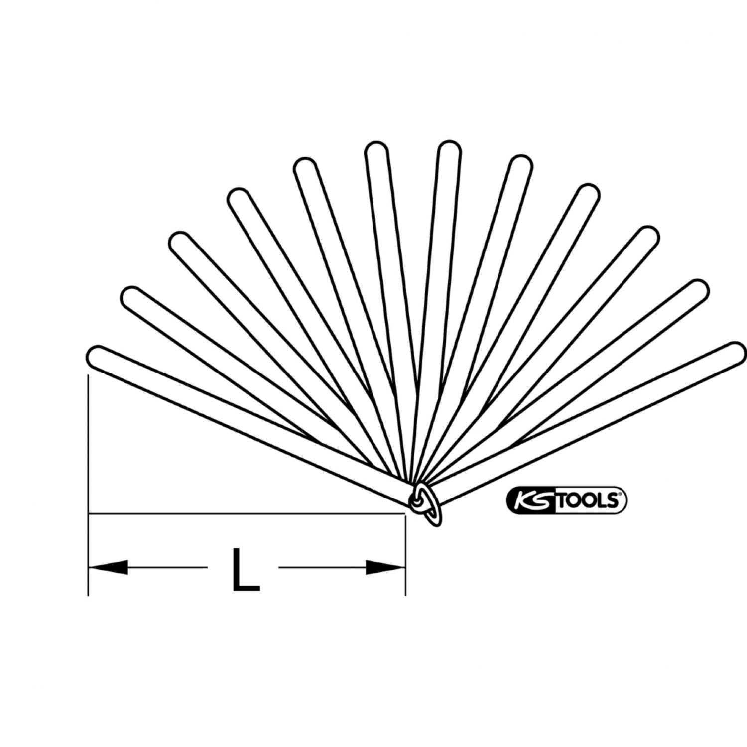 картинка Калибр для измерения поршневого зазора, 13 пластин, 0,05-1 мм, длина 200 мм от магазина "Элит-инструмент"