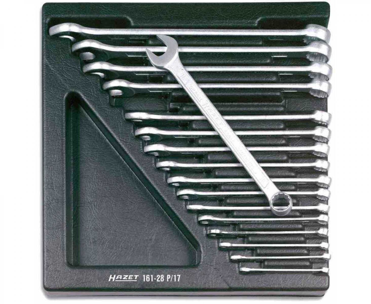 Набор комбинированных гаечных ключей Hazet 161-28P/17 17 штук