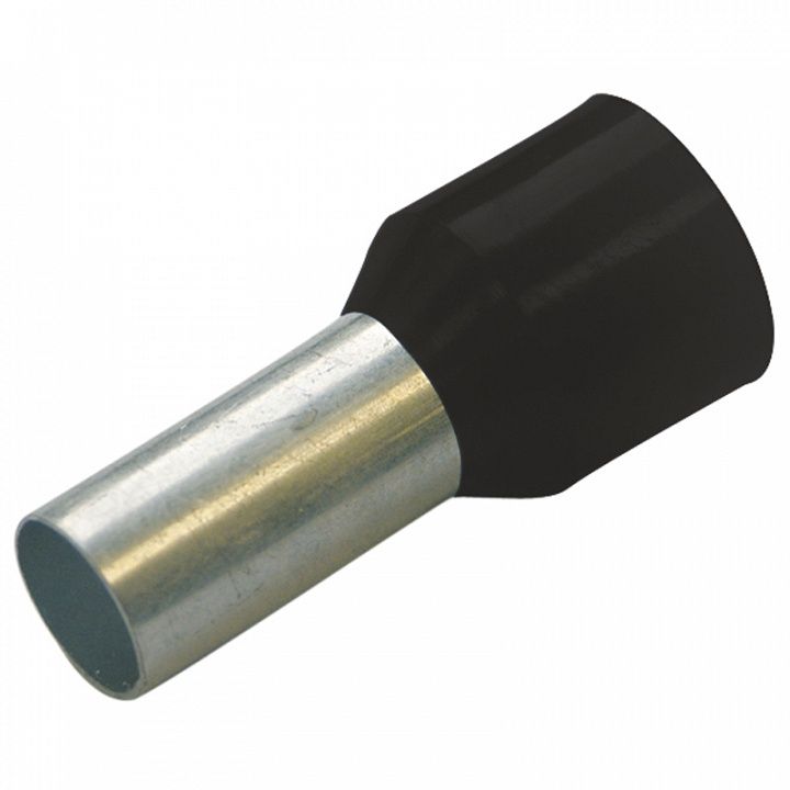картинка Гильза конечная изолированная (НШВИ) 1,5/ 8 мм цвет чёрный (упак. 500 шт.) от магазина "Элит-инструмент"