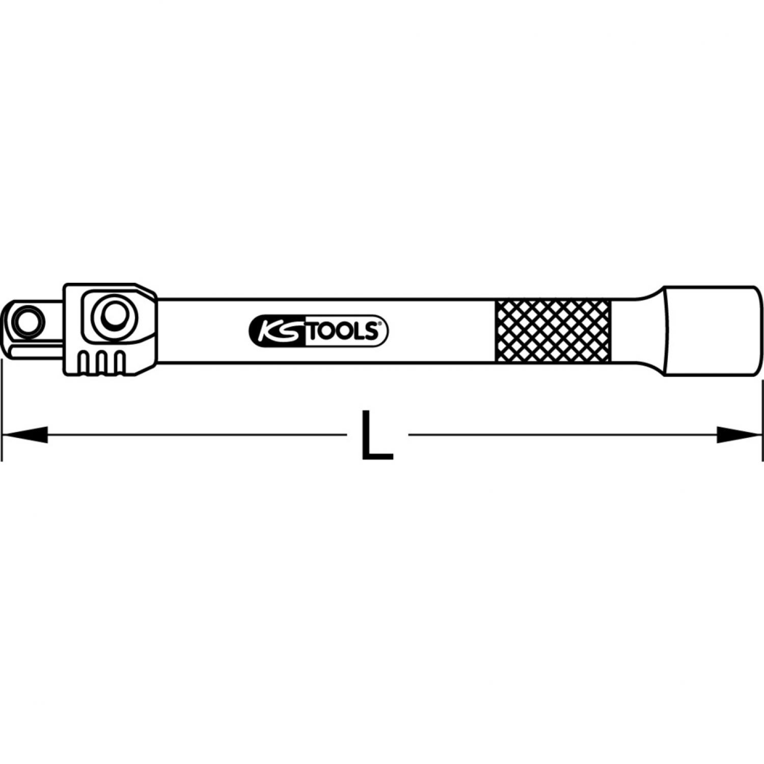 картинка Удлинитель CHROMEplus 1/2'' с фиксатором, 125 мм подвеска от магазина "Элит-инструмент"