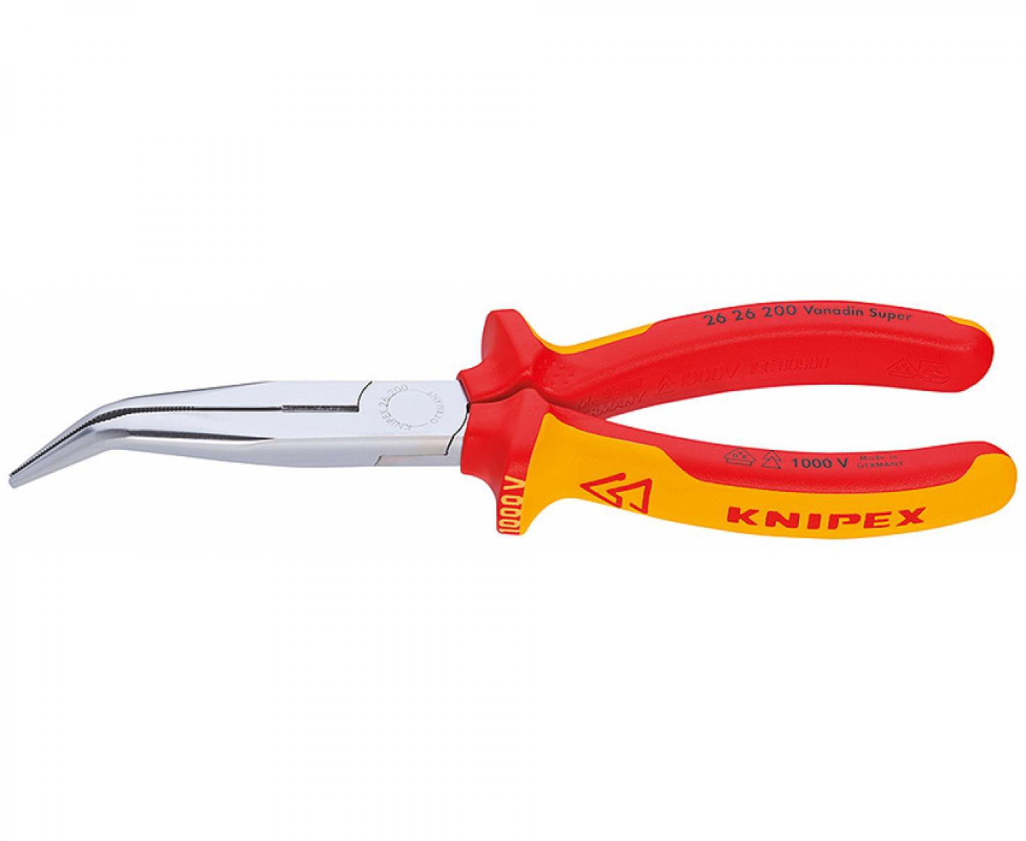 Круглогубцы VDE с заостренными концами, с режущей кромкой Knipex KN-2626200