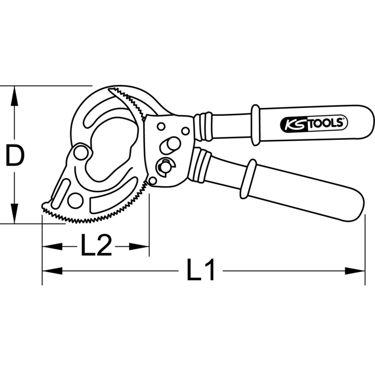 картинка Кабельные ножницы с трещоткой изолированные, 310 мм от магазина "Элит-инструмент"