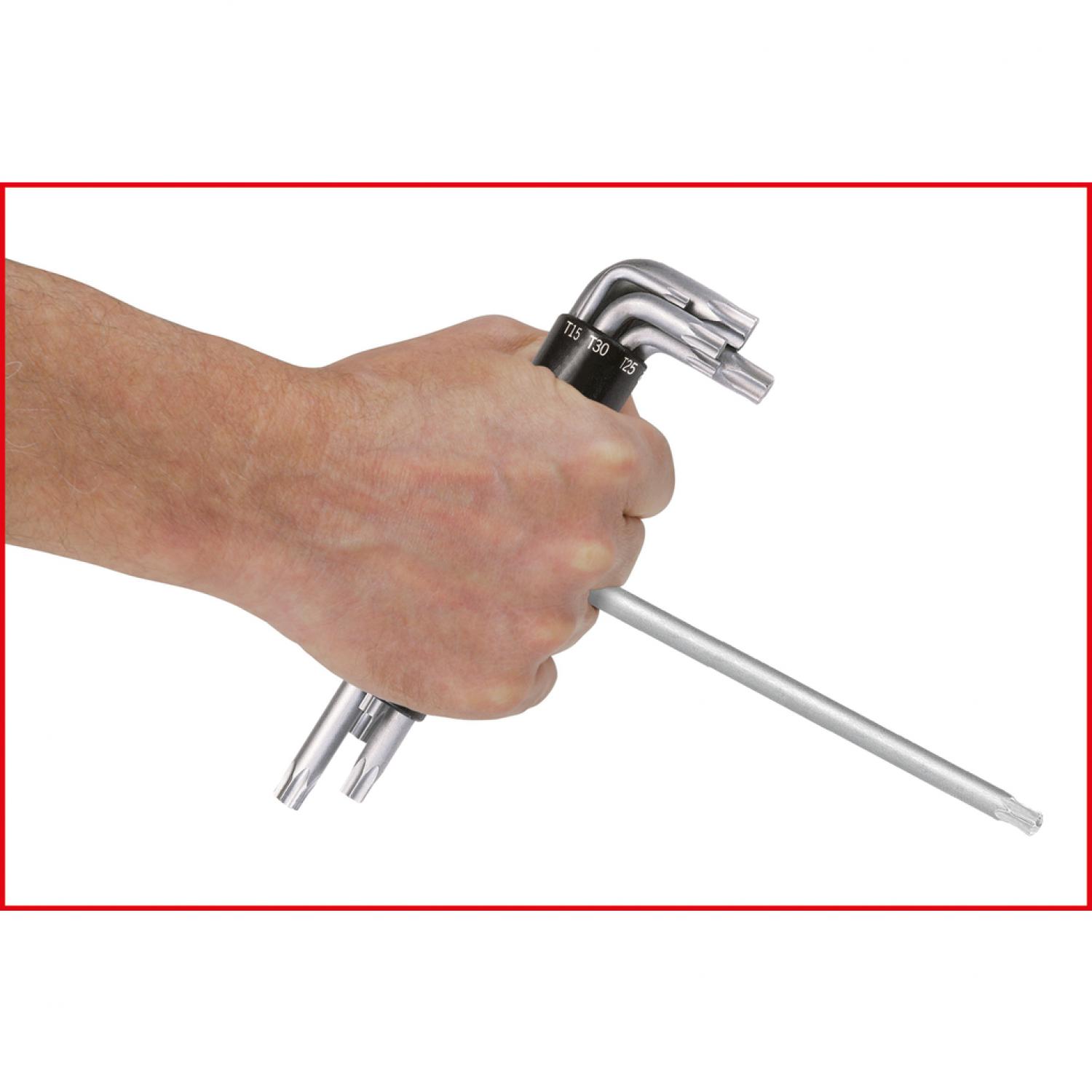 картинка Комплект угловых штифтовых ключей с профилем Torx 3 в 1, длинных, 8 шт от магазина "Элит-инструмент"