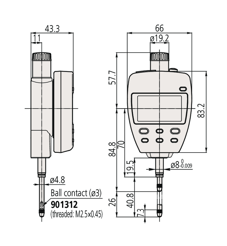 картинка 543-557E Измерительная головка ABSOLUTE Digimatic ID-F MITUTOYO от магазина "Элит-инструмент"