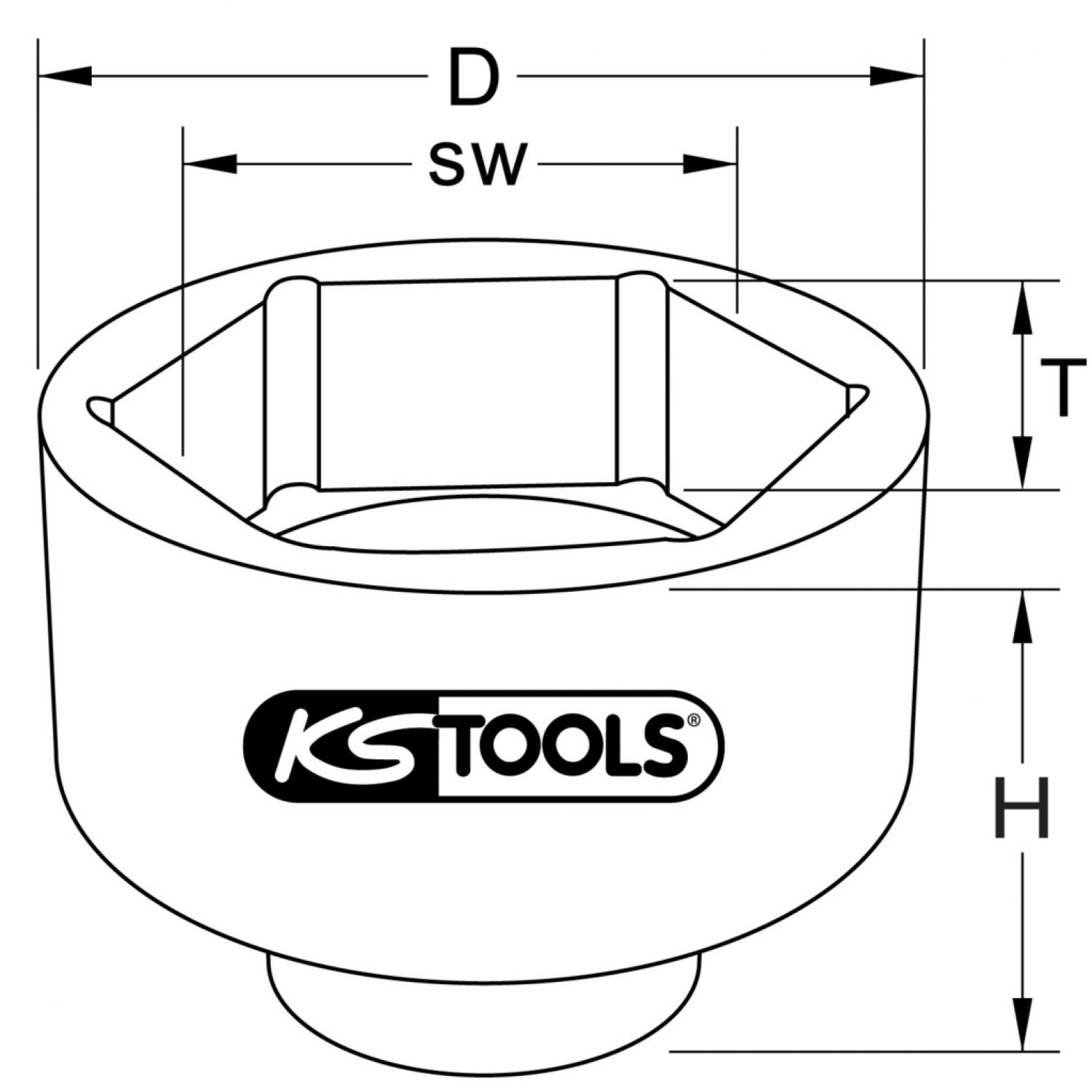картинка Ключ 1" для гайки ступицы, 8-гранный, укороченный, 95 мм от магазина "Элит-инструмент"