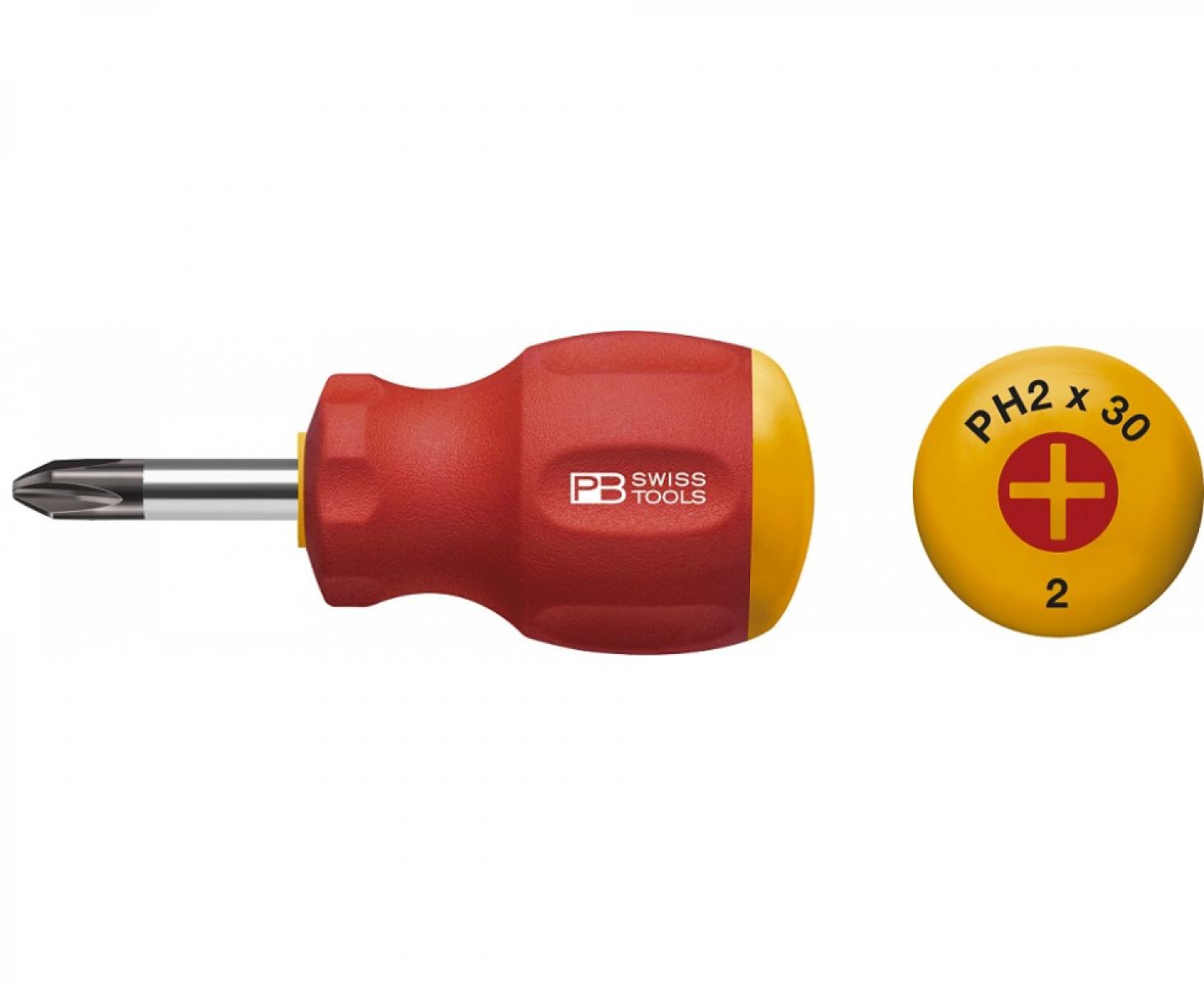 картинка Отвертка крестовая Phillips короткая SwissGrip PB Swiss Tools PB 8195.0-25 PH0 от магазина "Элит-инструмент"