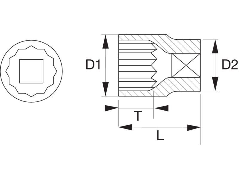 картинка Торцевая головка двенадцатигранная, дюймовые размеры BAHCO 7800DZ-13/16 от магазина "Элит-инструмент"