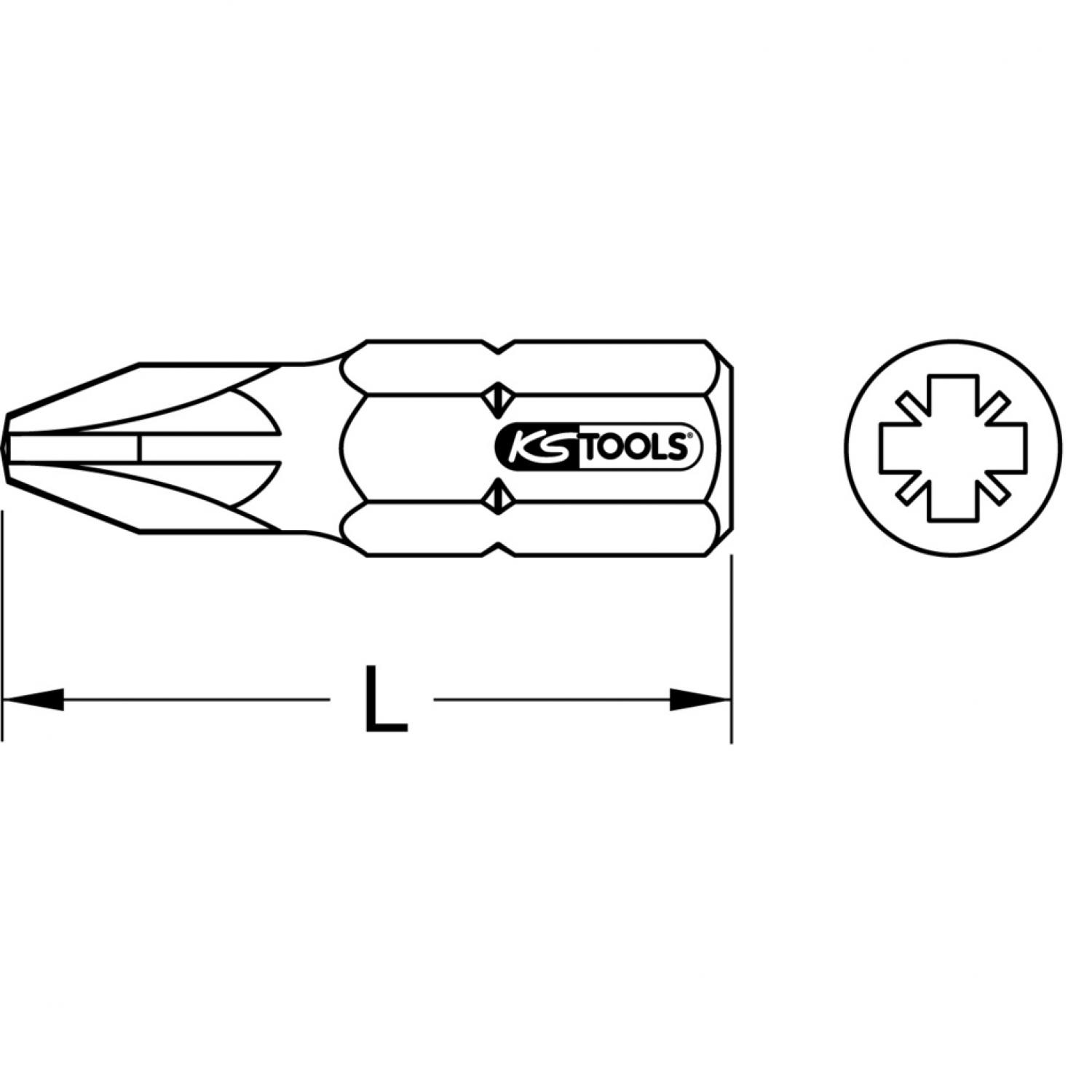 картинка Бит 1/4" с профилем Pozidriv, 25 мм, PZ0 от магазина "Элит-инструмент"