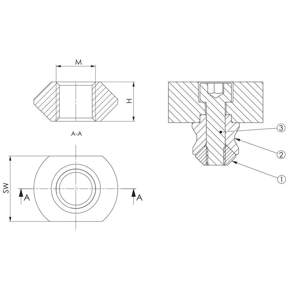 картинка Гайка с выдвижной шпилькой АМF 430009 от магазина "Элит-инструмент"