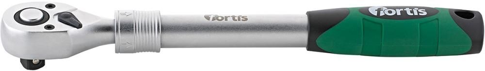 Телескопический рычаг реверсивная трещотка 1/2″, FORTIS 4317784706919 (длина - 305–445 мм / количество зубов - 72 / задний угол поворота - 5 °)