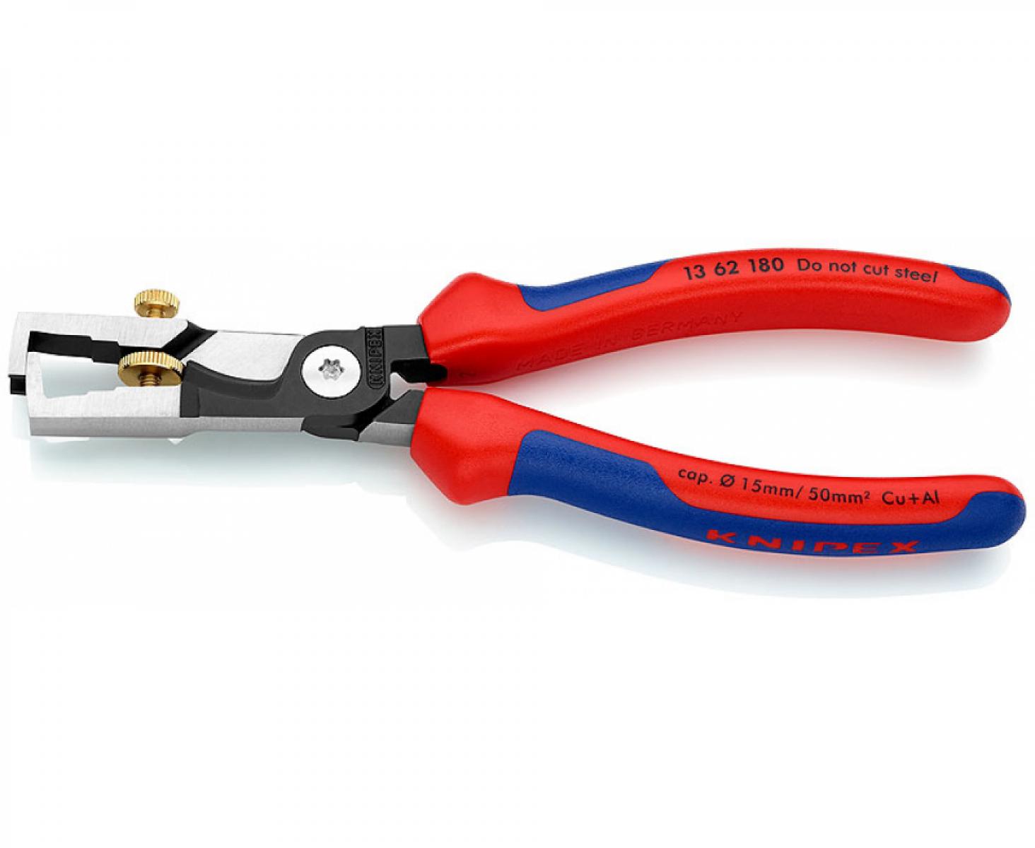 картинка Клещи для удаления изоляции с функцией резания кабеля Knipex KN-1362180SB от магазина "Элит-инструмент"
