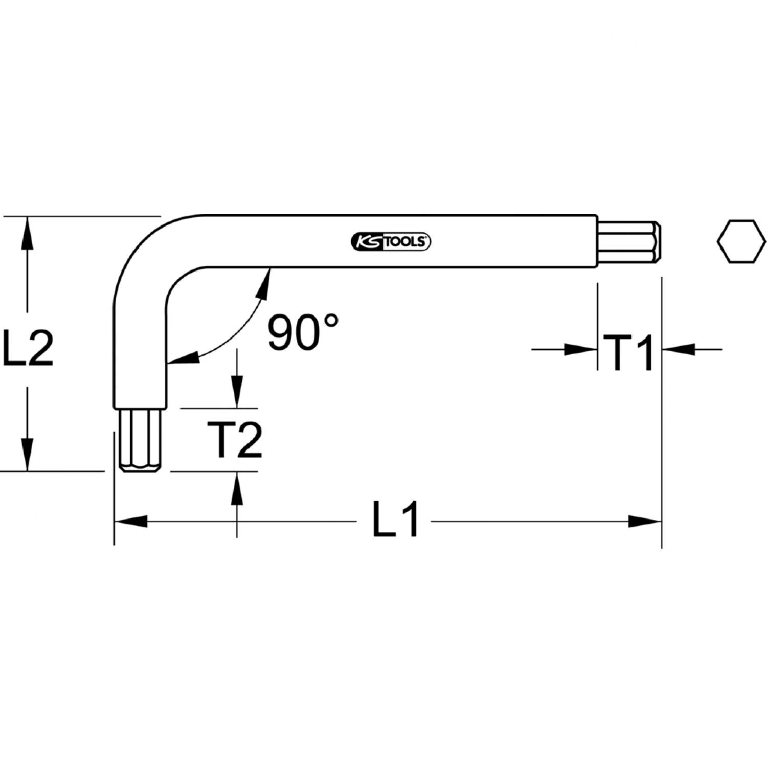 картинка Угловой штифтовой ключ с внутренним шестигранником TITANplus, 14 мм от магазина "Элит-инструмент"