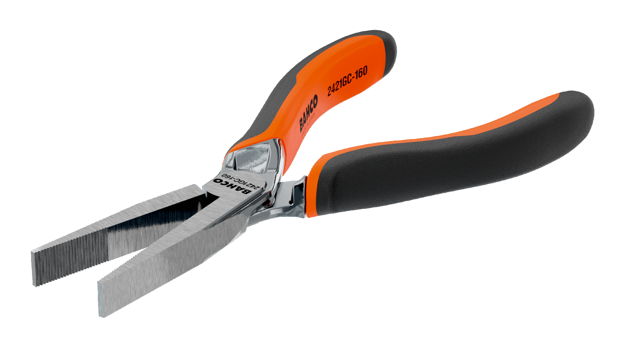 картинка Плоскогубцы ERGO™ с тонкими плоскими губками прямоугольного сечения c двухкомпанентными рукоятками и хромированным покрытием (180 mm) Промышленная упаковка BAHCO 2421GC-180IP от магазина "Элит-инструмент"