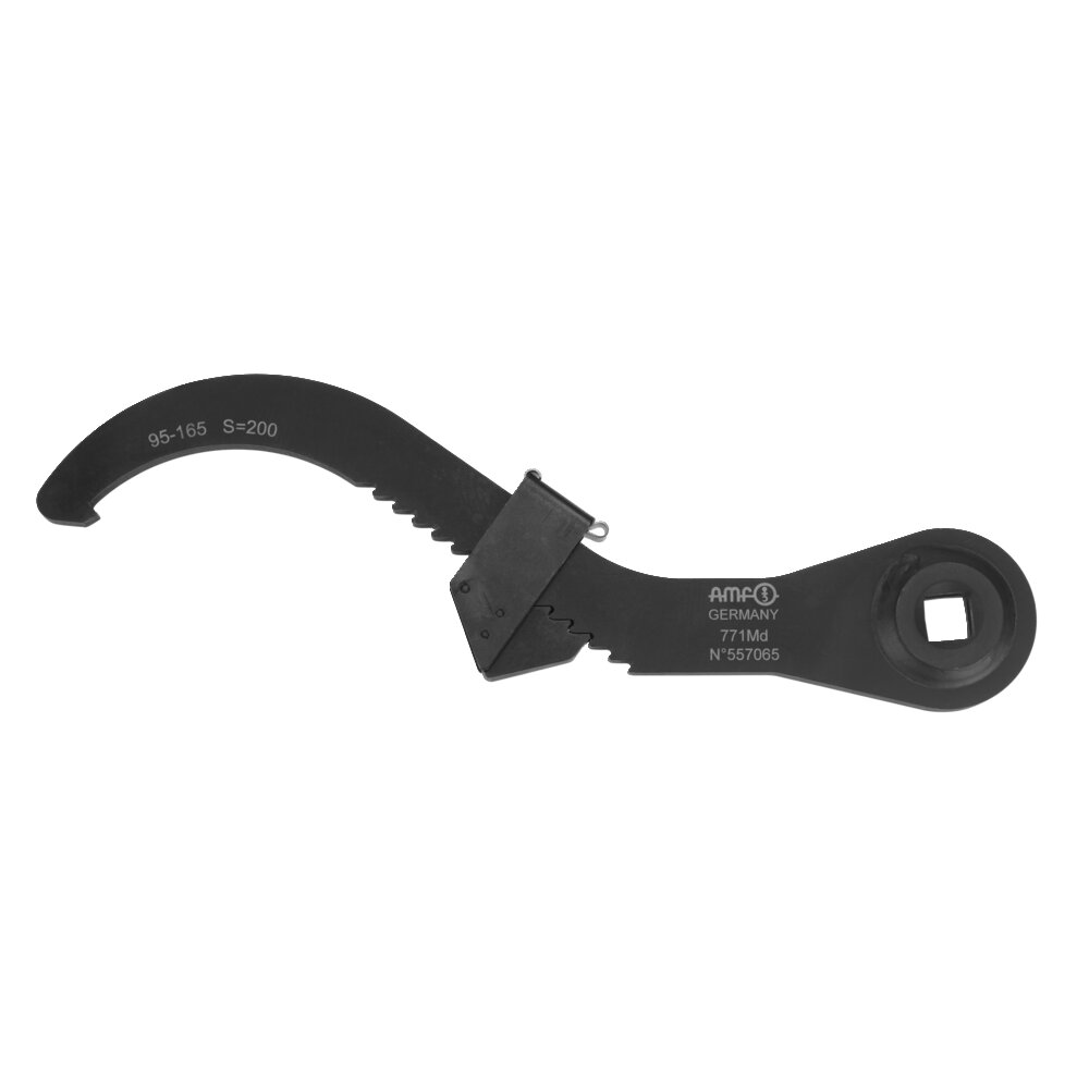 Разводной крючковый ключ с наконечником и насадкой для динамометрического ключа АМF 51532