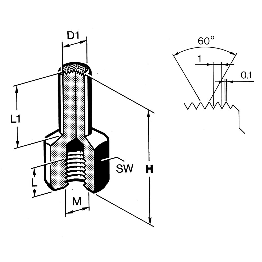 картинка Опорный штифт с накаткой АМF 300087 от магазина "Элит-инструмент"