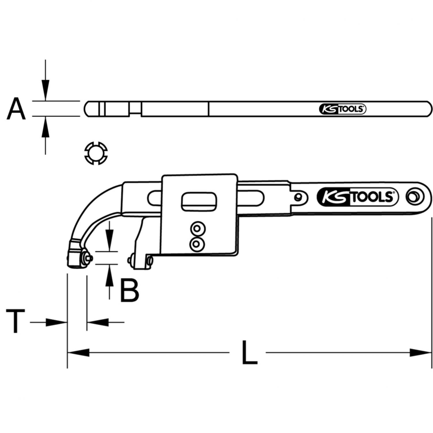 картинка Шарнирный крючковый ключ с цапфой, 20-100 мм от магазина "Элит-инструмент"