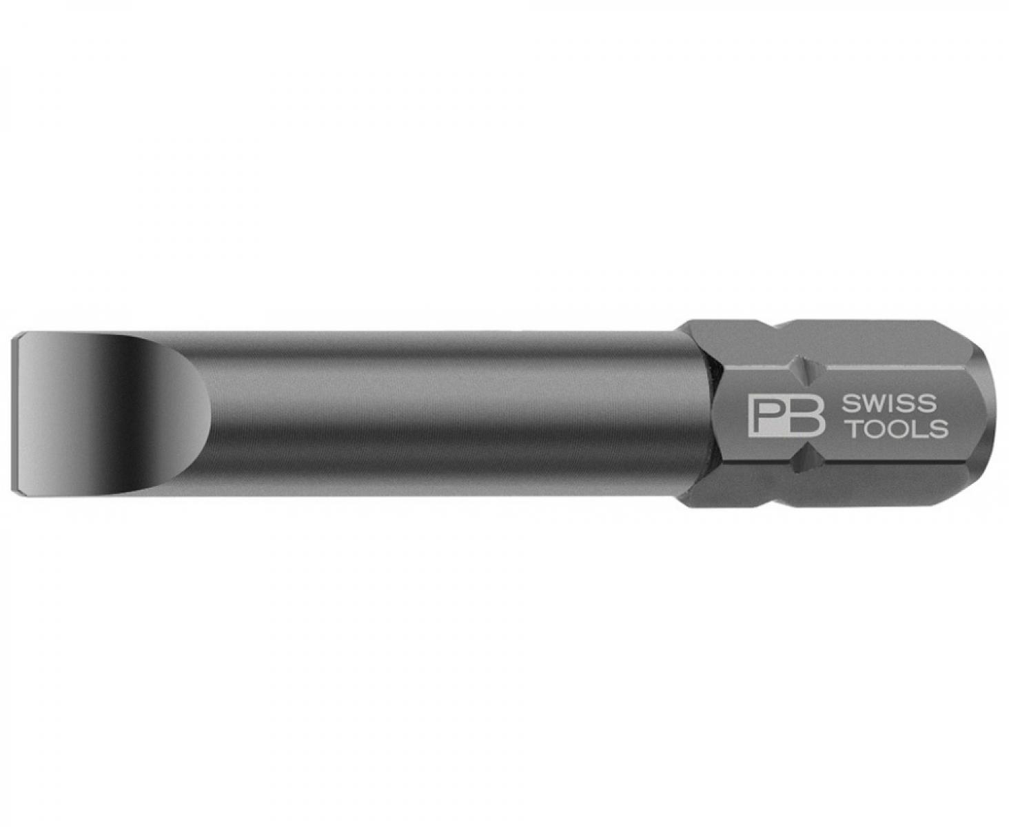 картинка Бита шлицевая PrecisionBits C6,3 с внешним шестигранником 1/4 PB Swiss Tools PB C6.100 / 3 0.8 x 5,5 от магазина "Элит-инструмент"