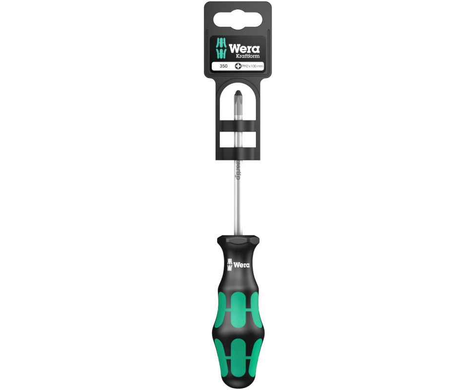 картинка Отвертка Phillips Wera Kraftform 350 PH WE-100052 PH 2 х 100 крестовая от магазина "Элит-инструмент"