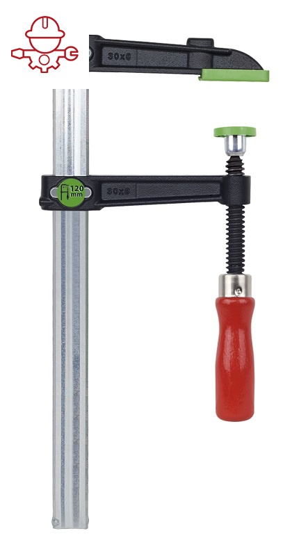 картинка Струбцина VIRIDIS из ковкого чугуна, с деревянной рукояткой Kukko 490-0160-080 от магазина "Элит-инструмент"