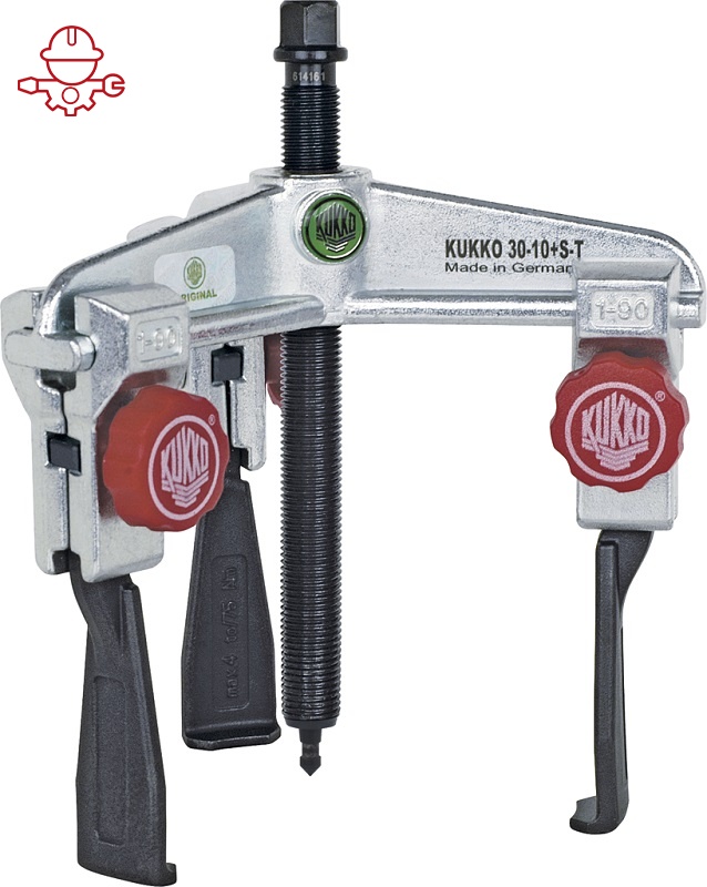 картинка Универсальный трёхзахватный съёмник с особо узкими, быстрорегулируемыми захватами Kukko 30-10+S-T от магазина "Элит-инструмент"