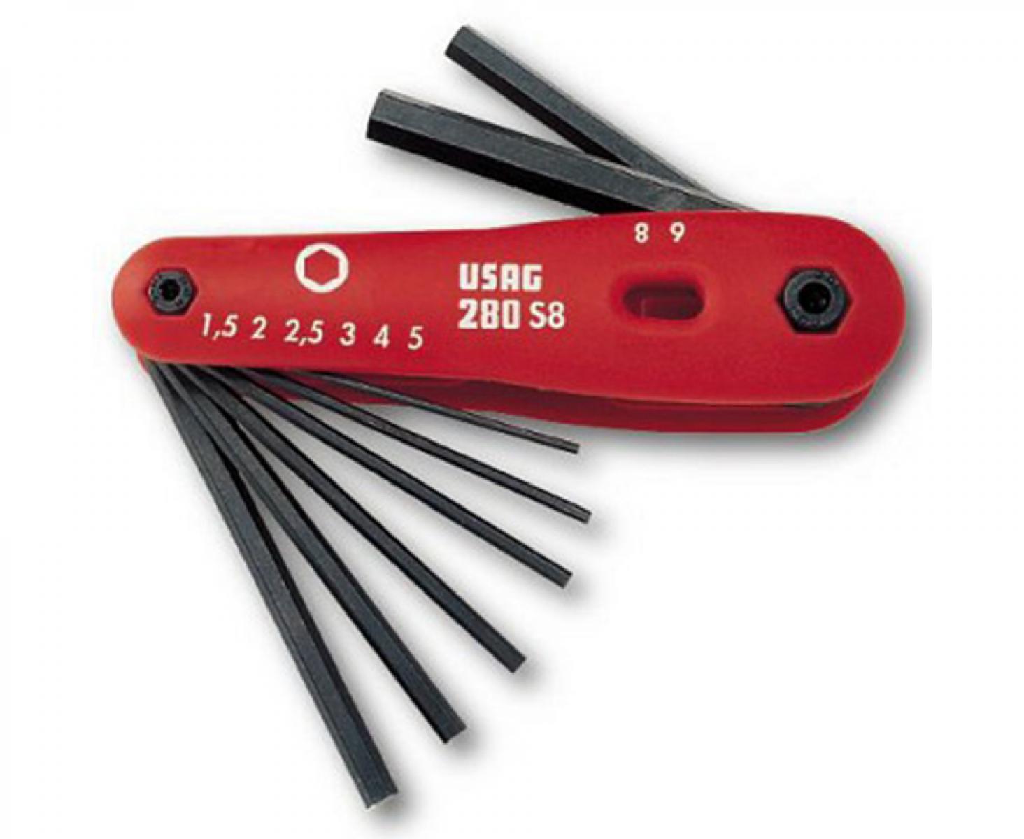 картинка Набор шестигранных штифтовых ключей USAG 280 S8 U02800192 8 предметов от магазина "Элит-инструмент"
