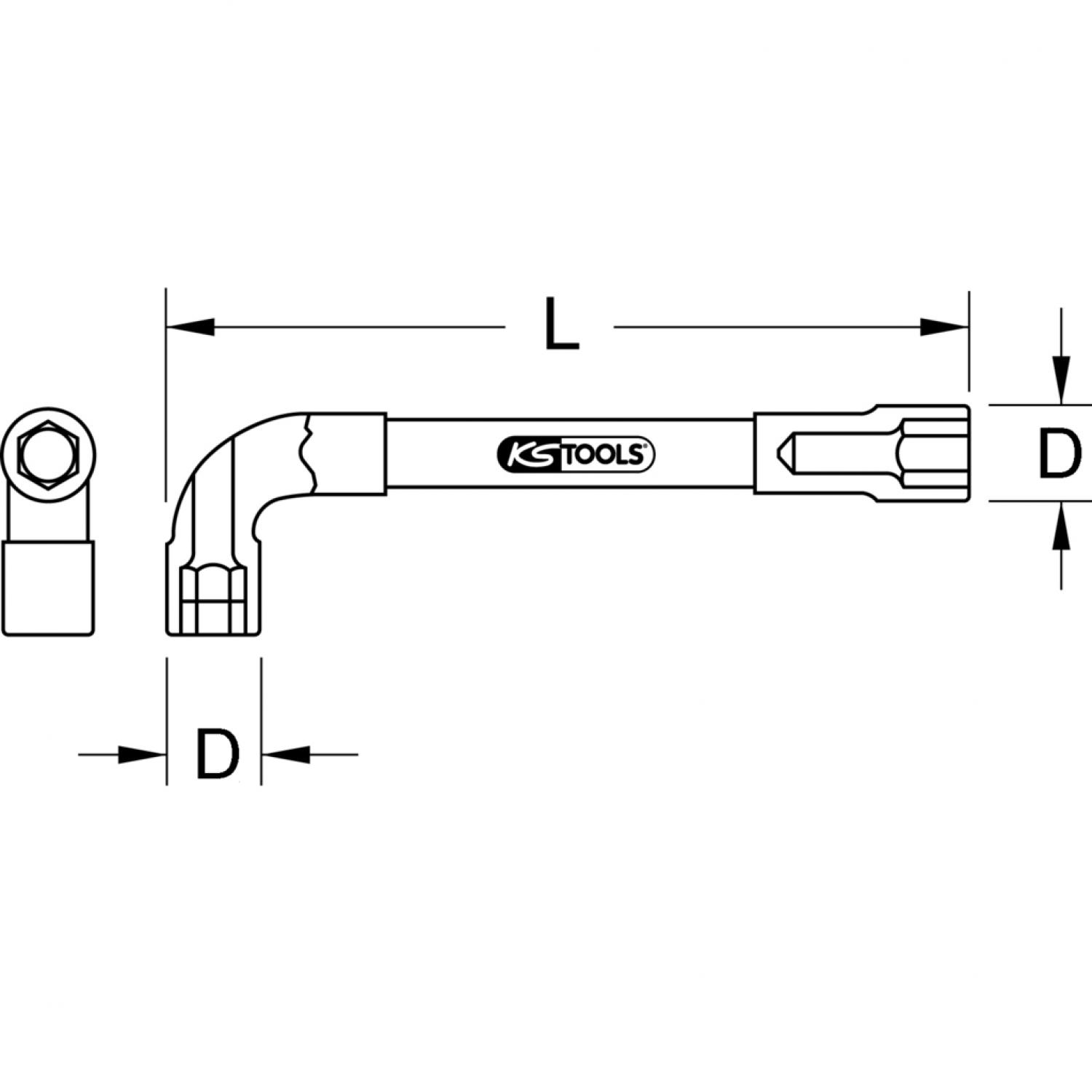 картинка Двусторонний торцовый ключ ULTIMATEplus с отверстием, 17 мм подвеска от магазина "Элит-инструмент"
