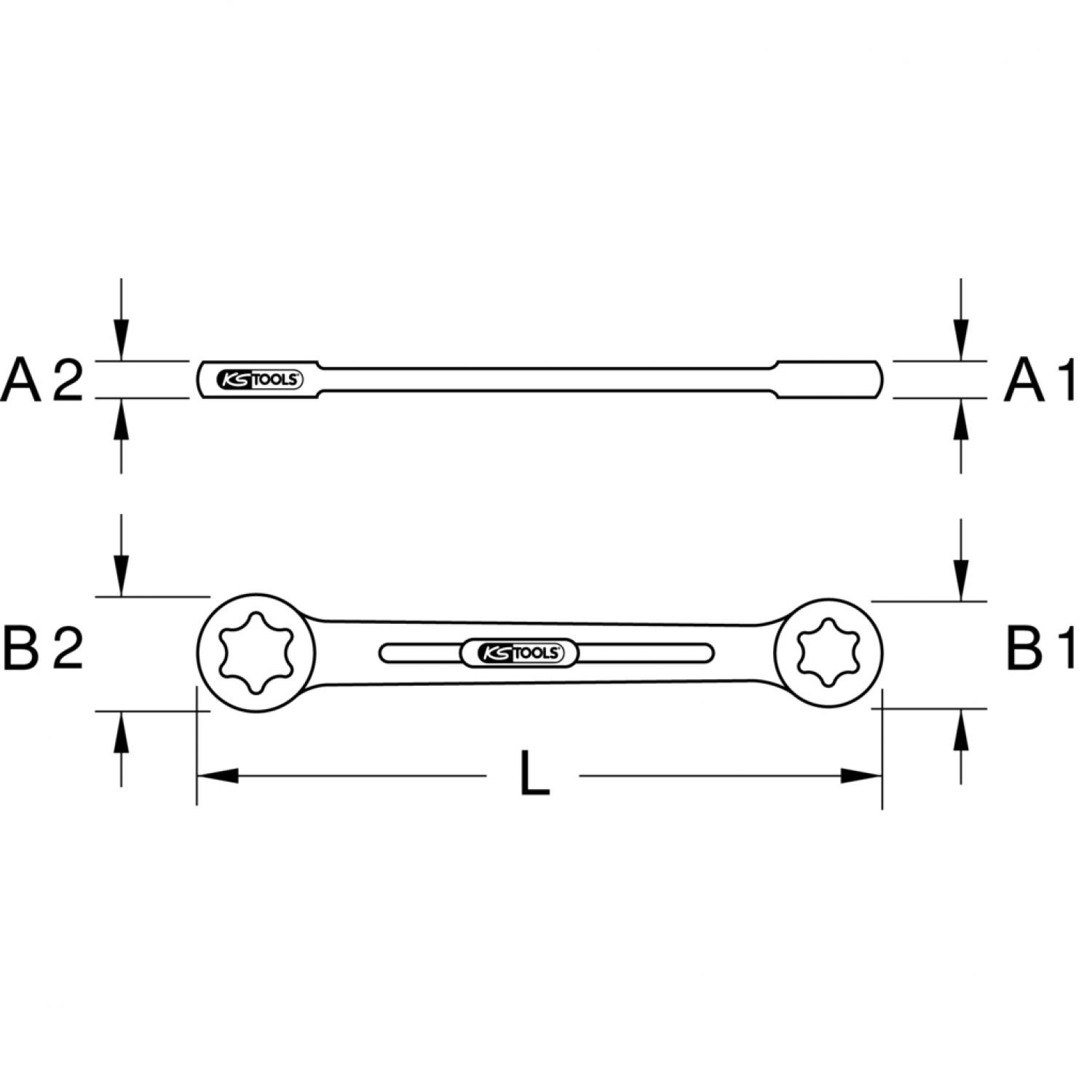 картинка Двусторонний накидной ключ с внешним профилем Torx, E14xE18 от магазина "Элит-инструмент"