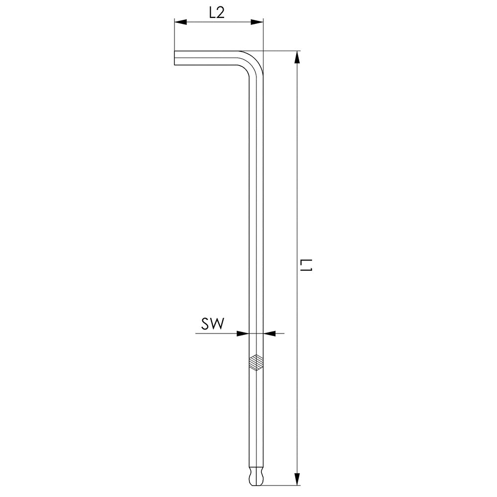 картинка Шестигранный ключ с шариковым наконечником (метрический) АМF 46516 от магазина "Элит-инструмент"