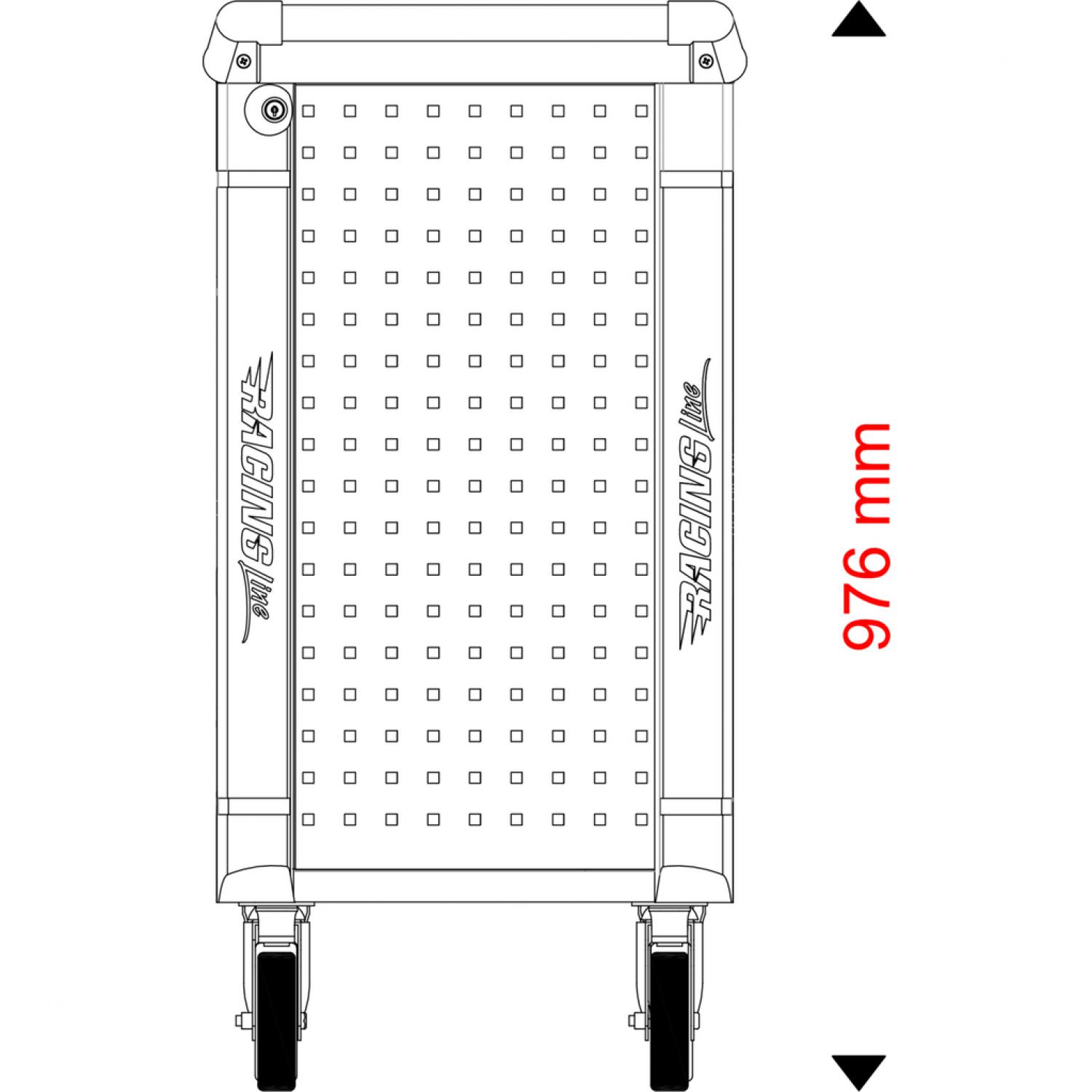 картинка RACINGline черно-красная инструментальная тележка с 7 ящиками и комплектом из 215 инструментов премиум-класса от магазина "Элит-инструмент"