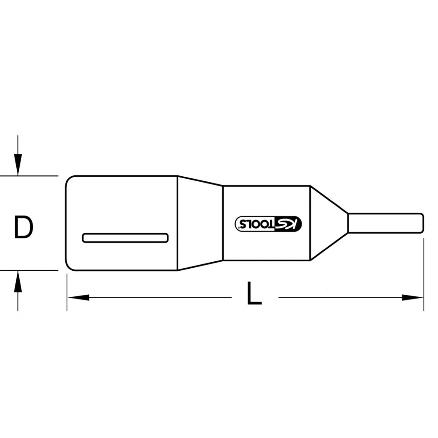 картинка Торцевая головка изолированная с битой для винтов с внутренним шестигранником 1/2", 6 мм, 95 мм, длинная от магазина "Элит-инструмент"