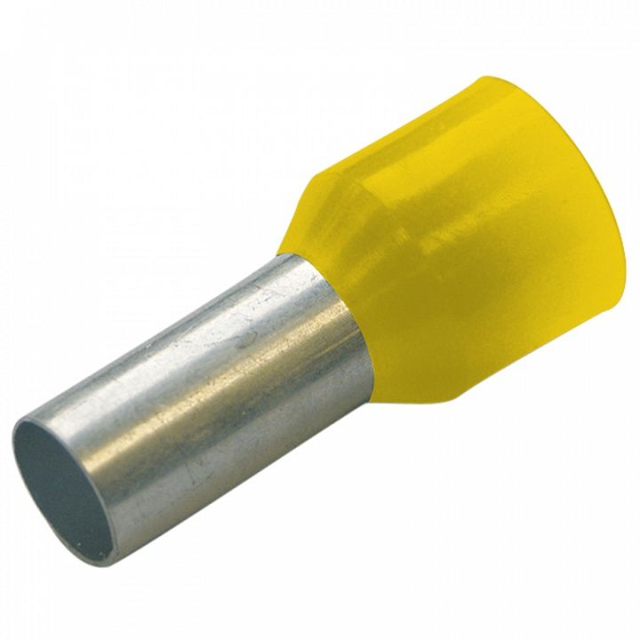Гильза конечная изолированная (НШВИ), 0,25/ 6 мм цвет жёлтый (упак. 500 шт.)