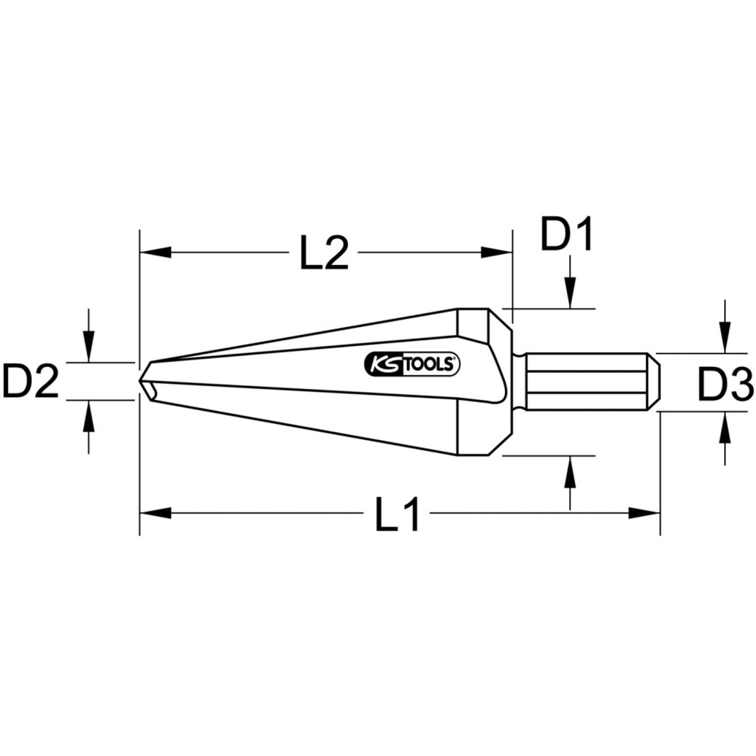 картинка Коническая борфреза HSS Co для листовой стали, Ø 5-20 мм от магазина "Элит-инструмент"