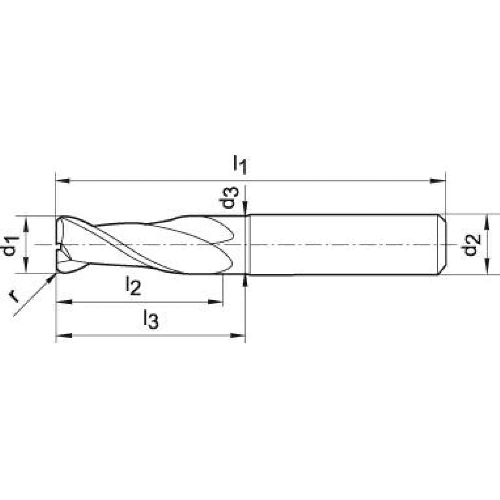 картинка Тороидальная фреза цельная твердосплавная 10/1,5 мм Z2 короткая HA TA-C FORMAT GT 1939 1001 Fplus от магазина "Элит-инструмент"