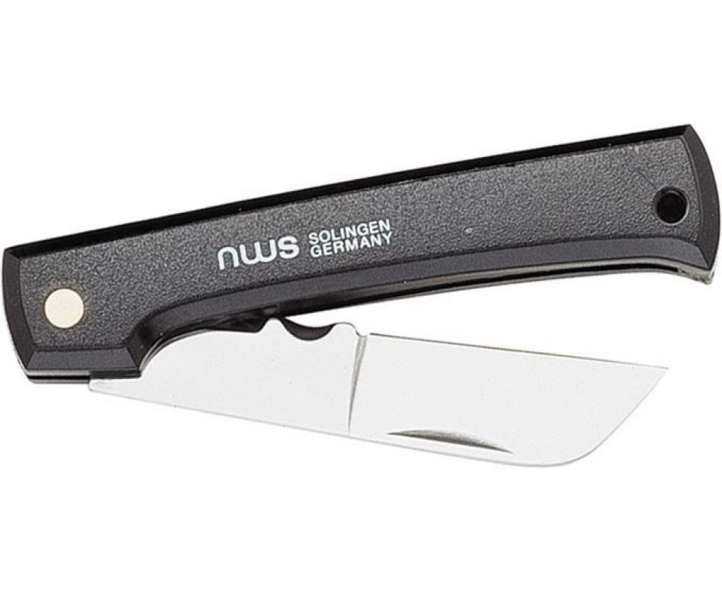 Нож кабельный складной с пластмассовой ручкой с прямым и круглым скребком 200 мм NWS 963-7-80