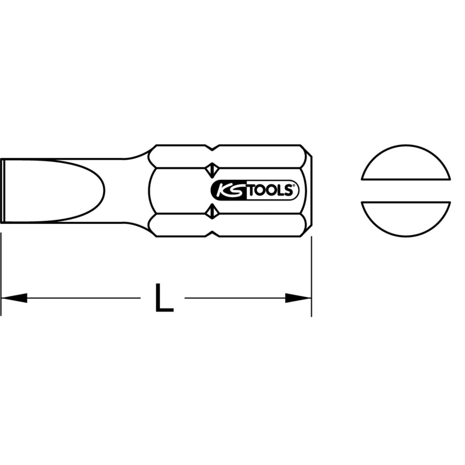 картинка Бит TiN 1/4" шлицевой, 25 мм, 6,5 мм от магазина "Элит-инструмент"