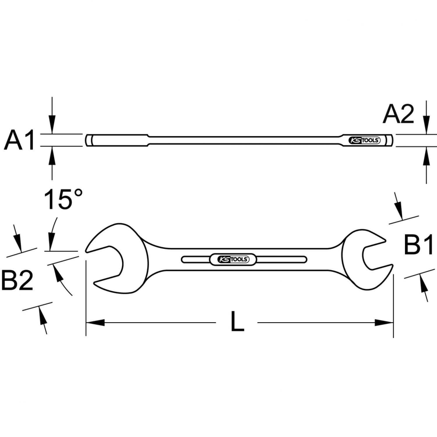 картинка Двусторонний рожковый ключ CHROMEplus, 30х32 мм от магазина "Элит-инструмент"